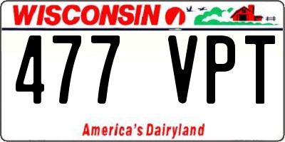WI license plate 477VPT