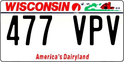 WI license plate 477VPV