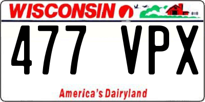 WI license plate 477VPX