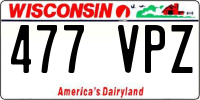 WI license plate 477VPZ