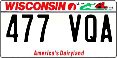 WI license plate 477VQA