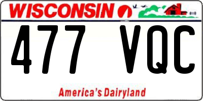 WI license plate 477VQC