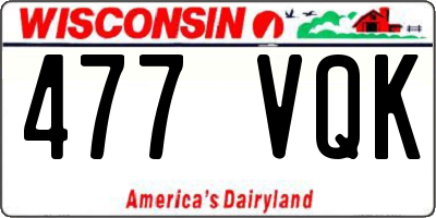 WI license plate 477VQK