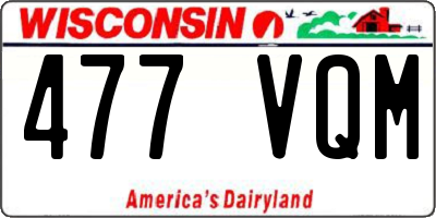 WI license plate 477VQM