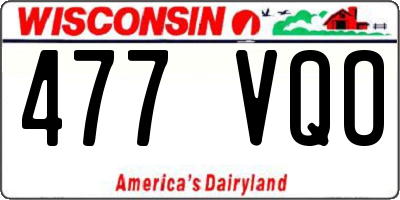 WI license plate 477VQO