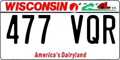WI license plate 477VQR