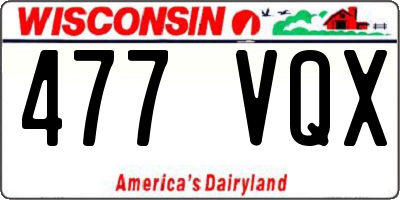 WI license plate 477VQX