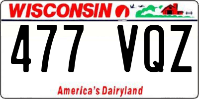WI license plate 477VQZ