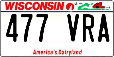 WI license plate 477VRA