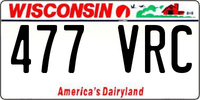 WI license plate 477VRC