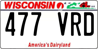 WI license plate 477VRD