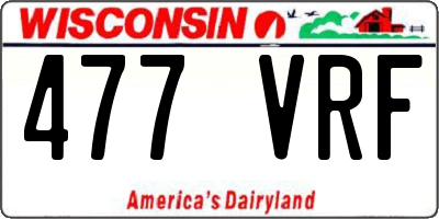 WI license plate 477VRF