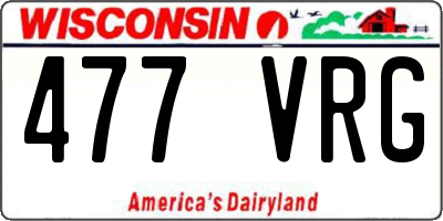 WI license plate 477VRG