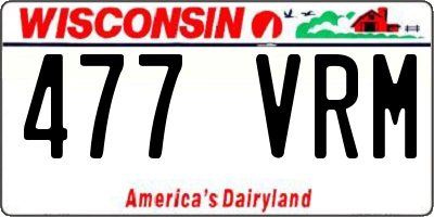 WI license plate 477VRM