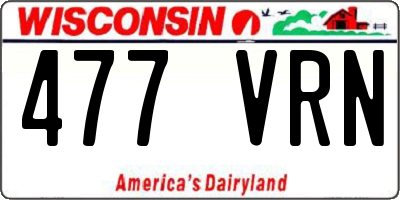 WI license plate 477VRN
