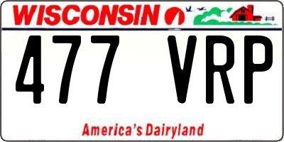 WI license plate 477VRP