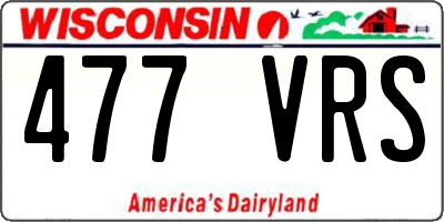 WI license plate 477VRS