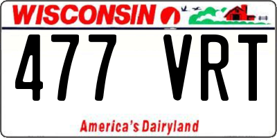 WI license plate 477VRT