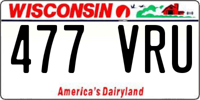 WI license plate 477VRU