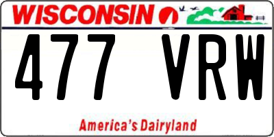 WI license plate 477VRW