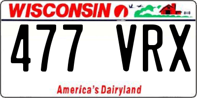 WI license plate 477VRX