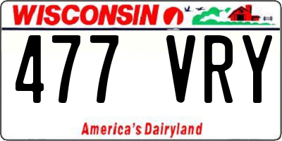 WI license plate 477VRY