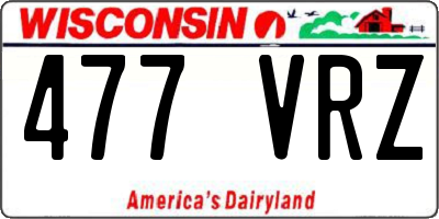 WI license plate 477VRZ