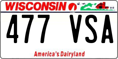 WI license plate 477VSA