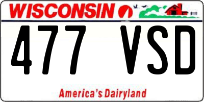 WI license plate 477VSD
