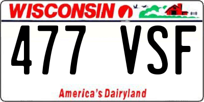 WI license plate 477VSF