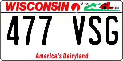 WI license plate 477VSG