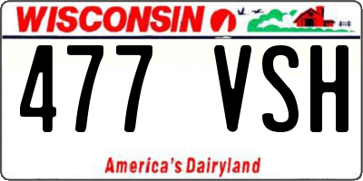 WI license plate 477VSH