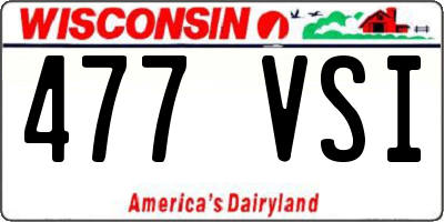 WI license plate 477VSI
