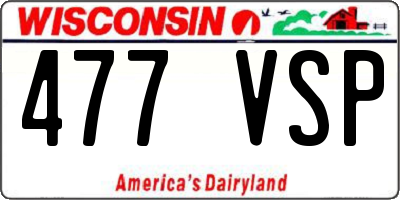 WI license plate 477VSP