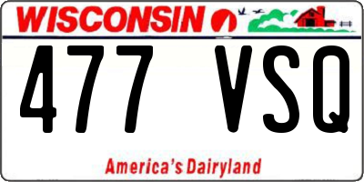 WI license plate 477VSQ