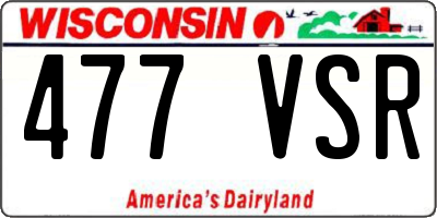WI license plate 477VSR