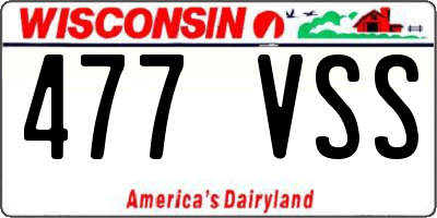 WI license plate 477VSS