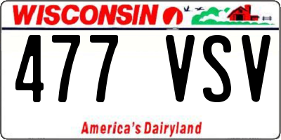 WI license plate 477VSV