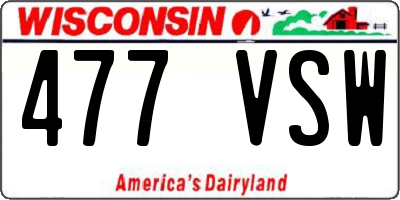 WI license plate 477VSW