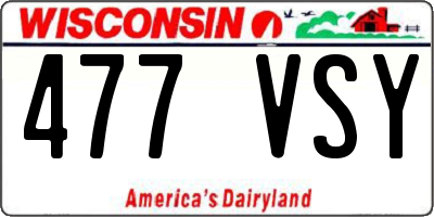 WI license plate 477VSY