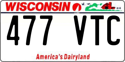 WI license plate 477VTC