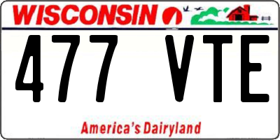 WI license plate 477VTE