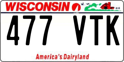WI license plate 477VTK
