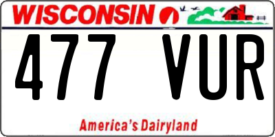 WI license plate 477VUR