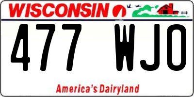 WI license plate 477WJO