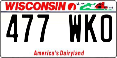 WI license plate 477WKO