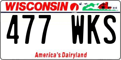 WI license plate 477WKS