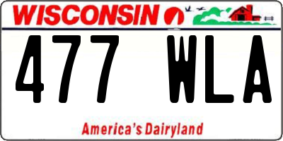 WI license plate 477WLA