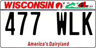WI license plate 477WLK