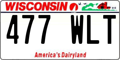 WI license plate 477WLT